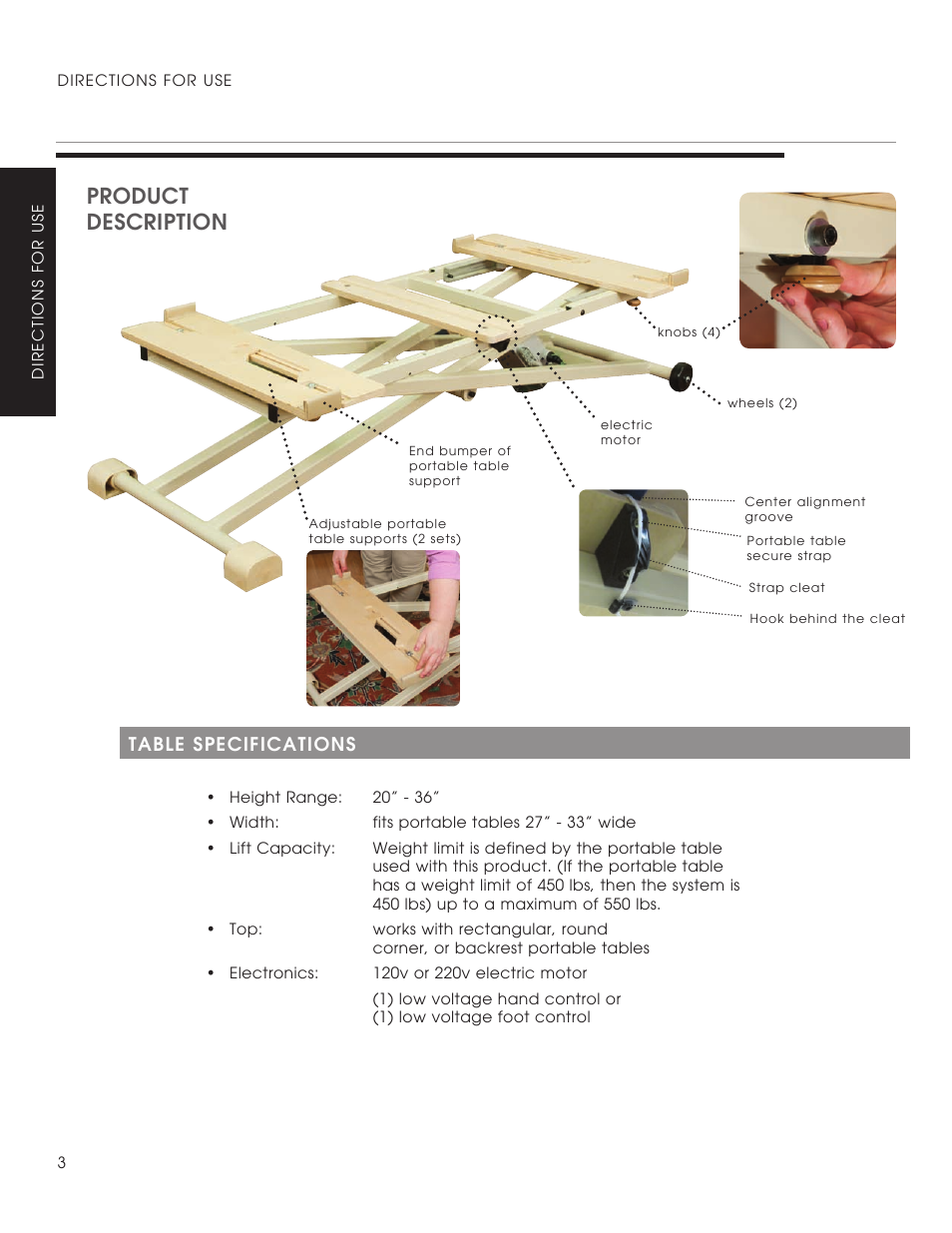 Product description | Oakworks ProLuxe Convertible User Manual | Page 6 / 20