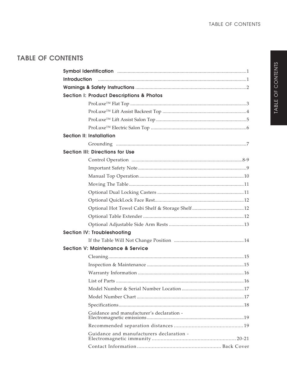 Oakworks ProLuxe Series User Manual | Page 3 / 28
