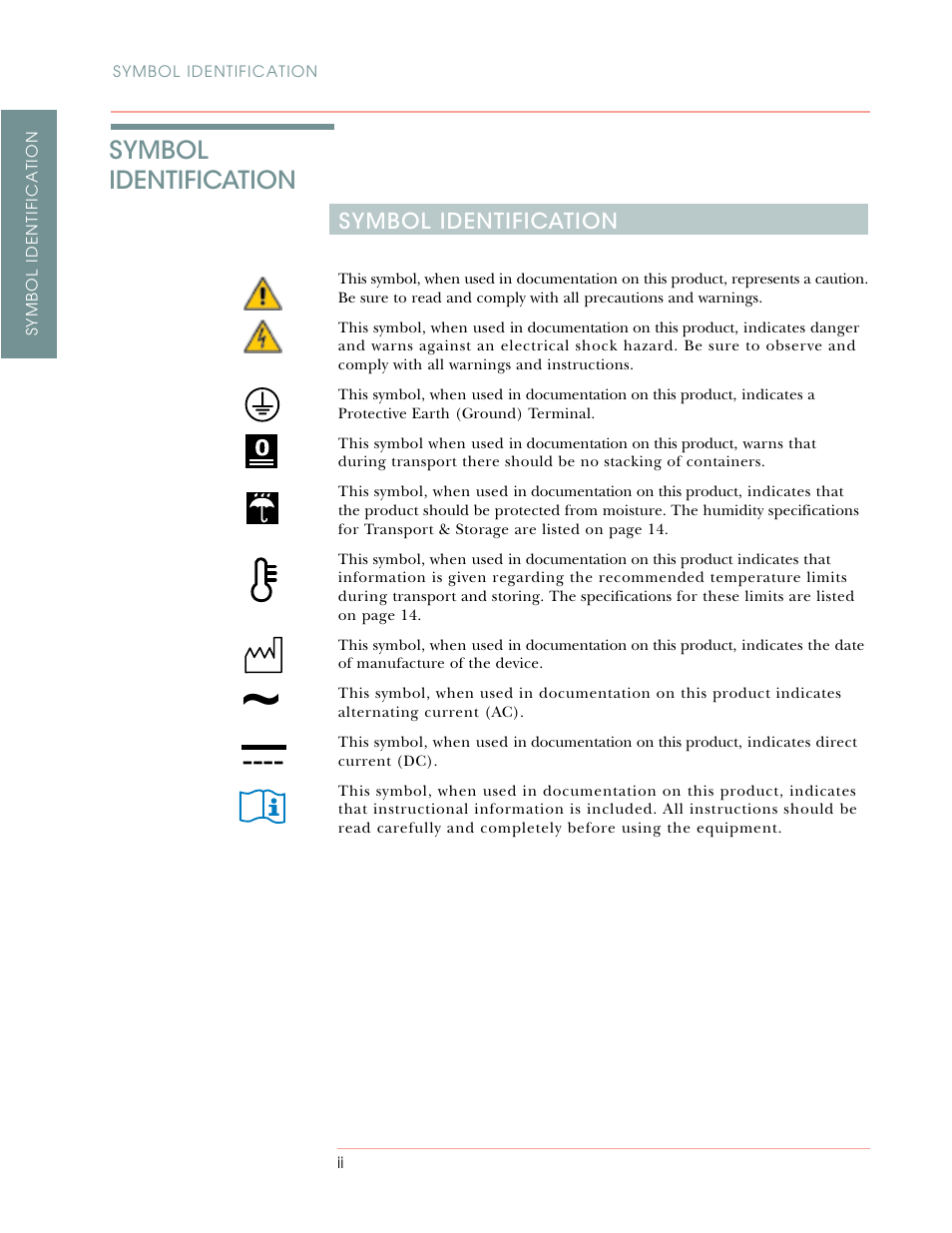 Symbol identification | Oakworks Relaxation Lounge User Manual | Page 4 / 24