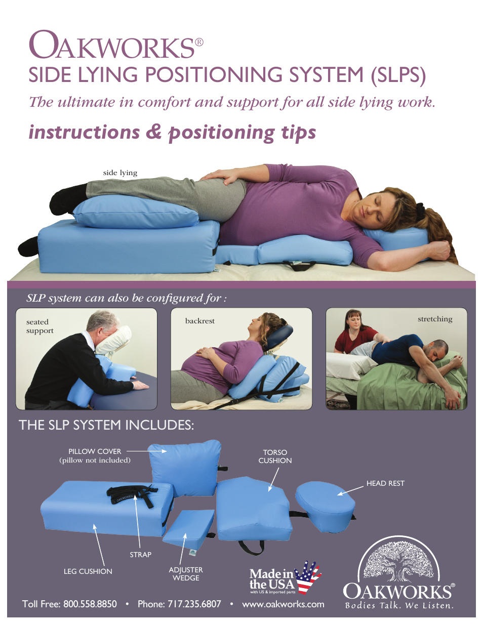 Oakworks Side Lying Positioning System User Manual | 8 pages