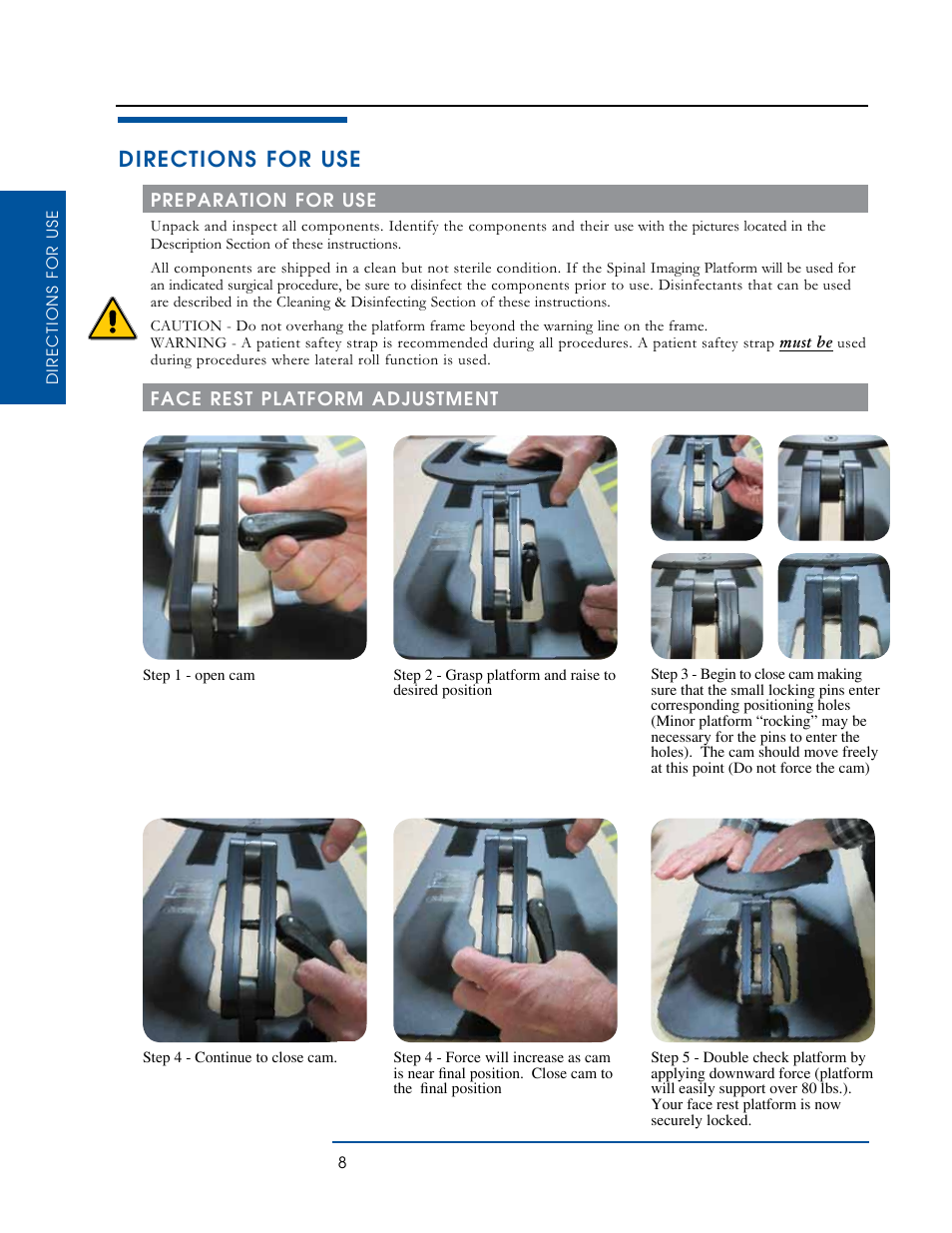 Directions for use | Oakworks Spine Positioning System User Manual | Page 10 / 24