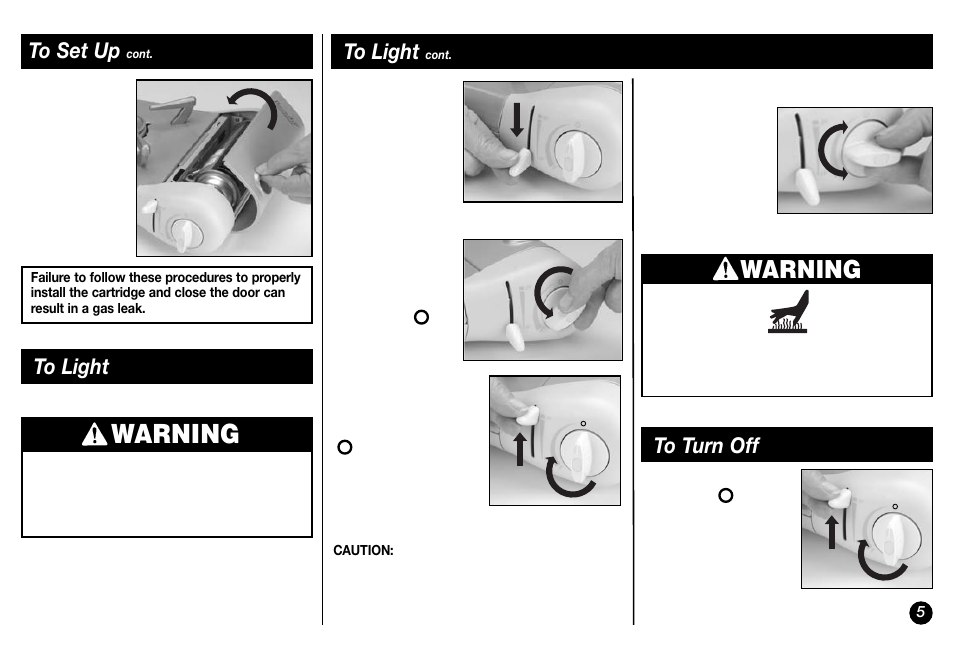 Warning | Coleman Model 2800 User Manual | Page 5 / 24