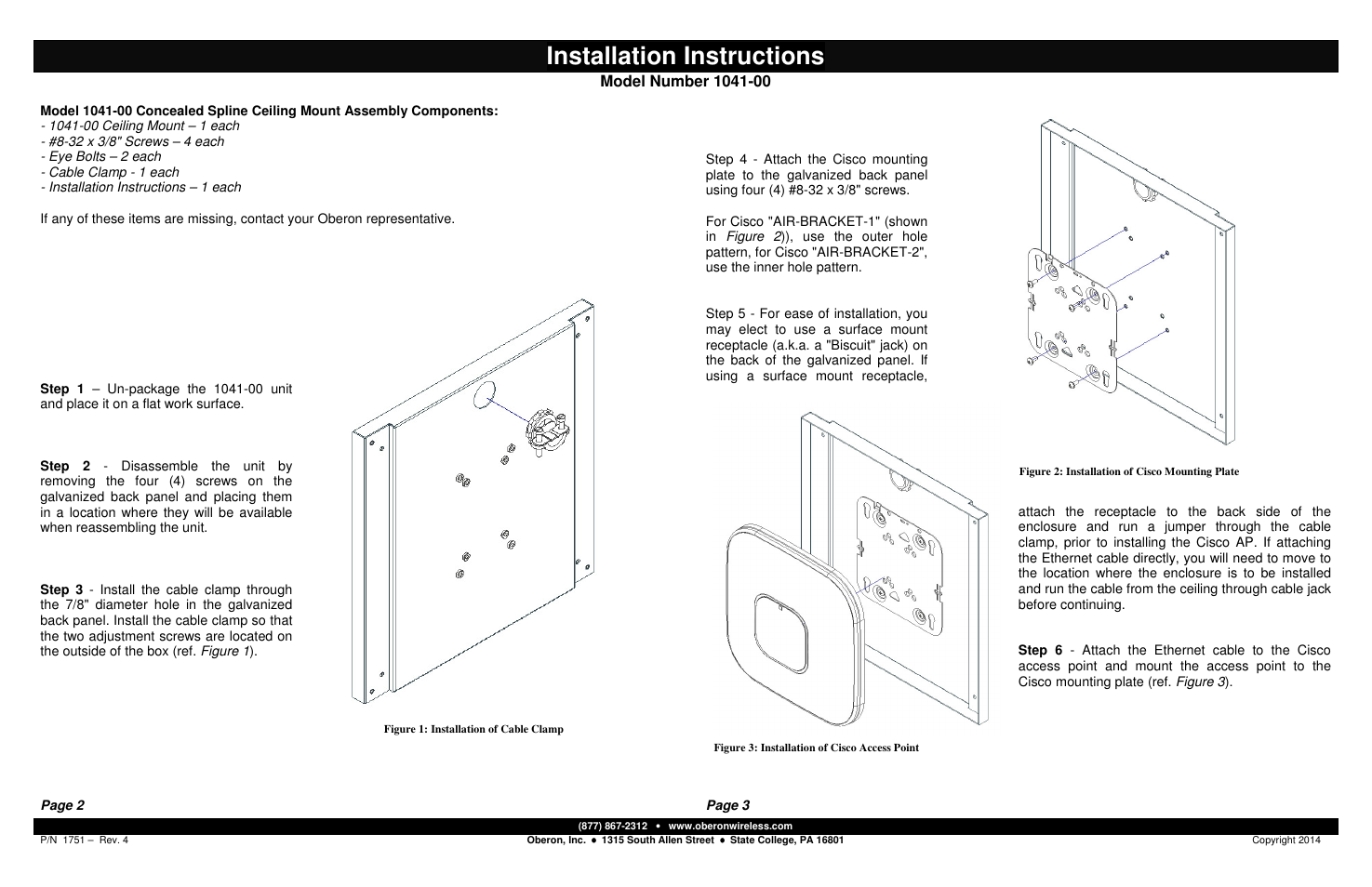 Oberon 1041-00 User Manual | 2 pages