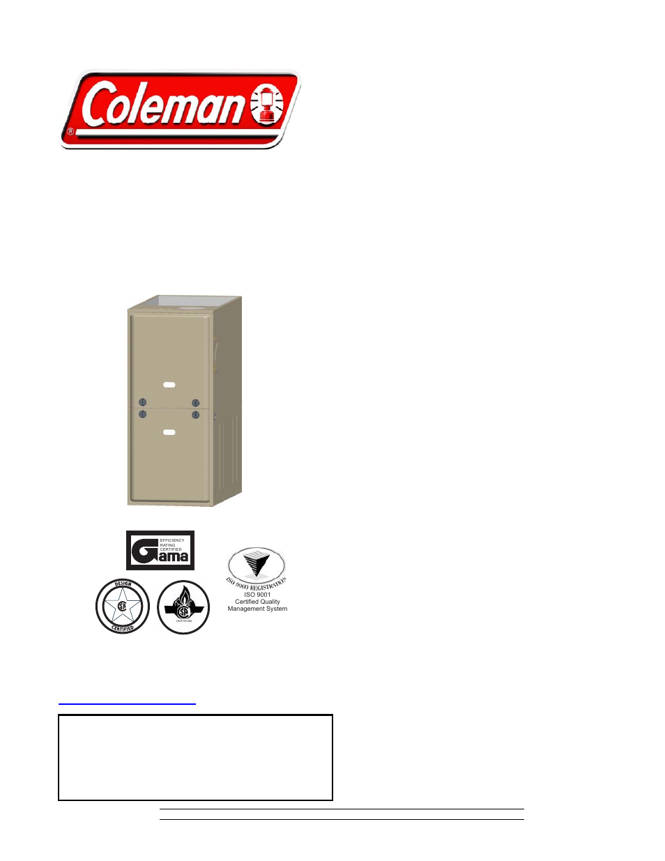 Coleman TM8X User Manual | 4 pages