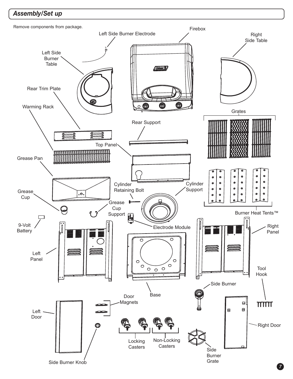 Assembly/set up | Coleman 5110 User Manual | Page 7 / 36