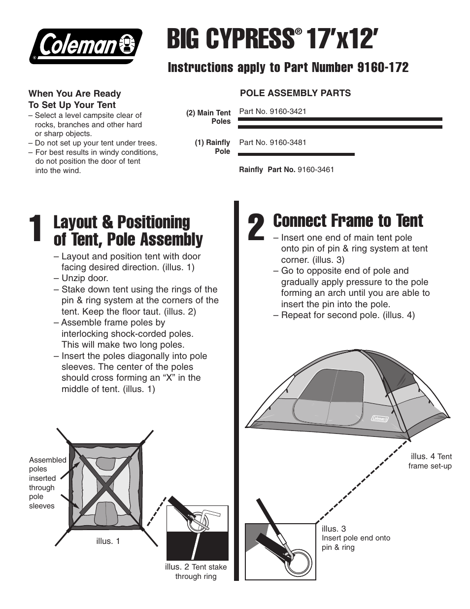 Coleman BIG CYPRESS User Manual | 2 pages