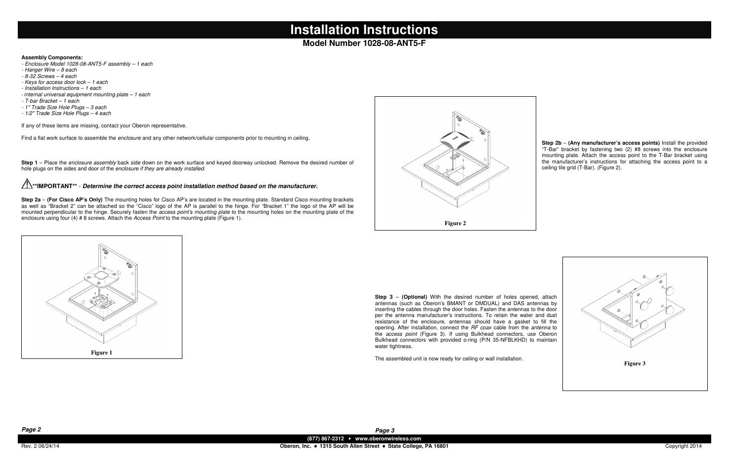 Oberon 1028-08-ANT5-F User Manual | 2 pages