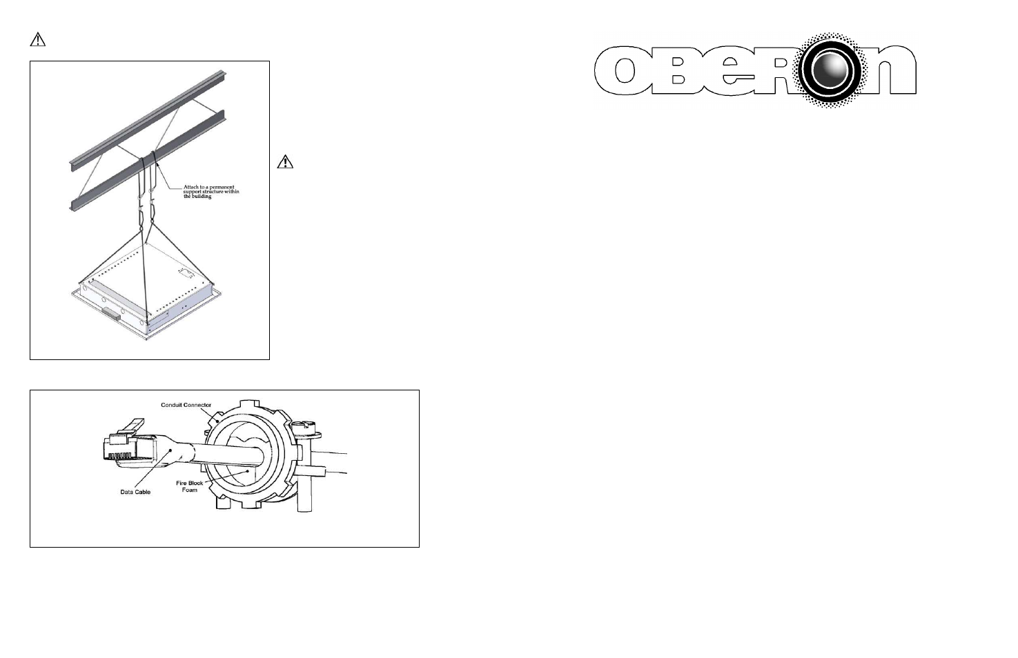 Model 1074-proj, Warning, Installation instructions | Oberon 1074-06-PROJ User Manual | Page 2 / 2