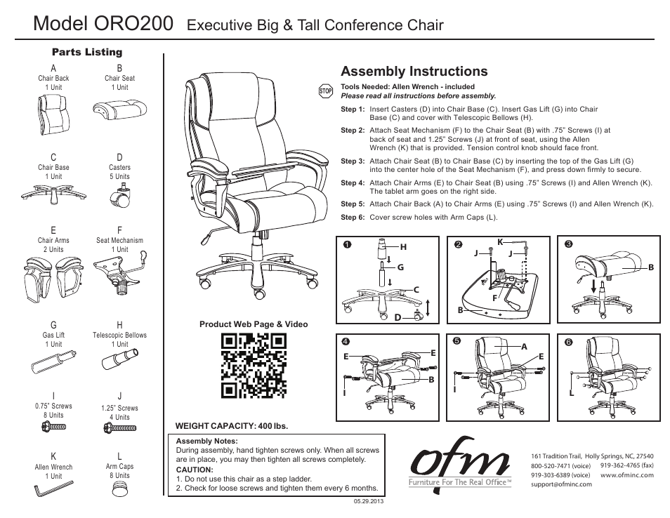 OFM ORO200 User Manual | 3 pages