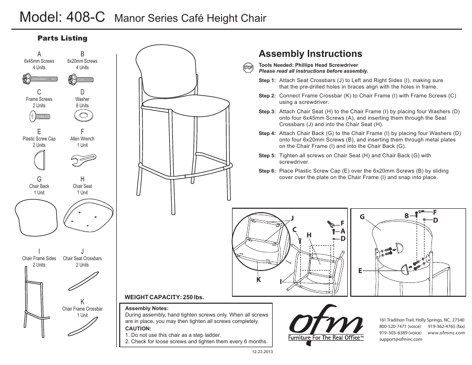 OFM 408-C User Manual | 1 page