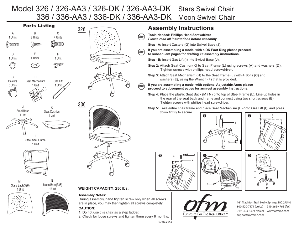 OFM E326-DK User Manual | 1 page