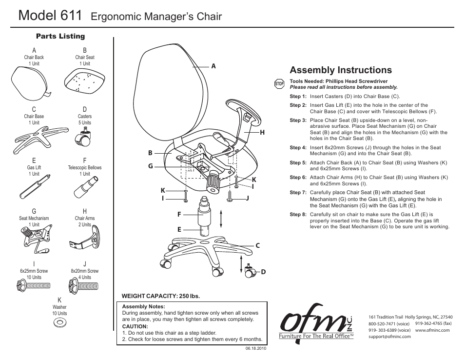 OFM 611 User Manual | 1 page