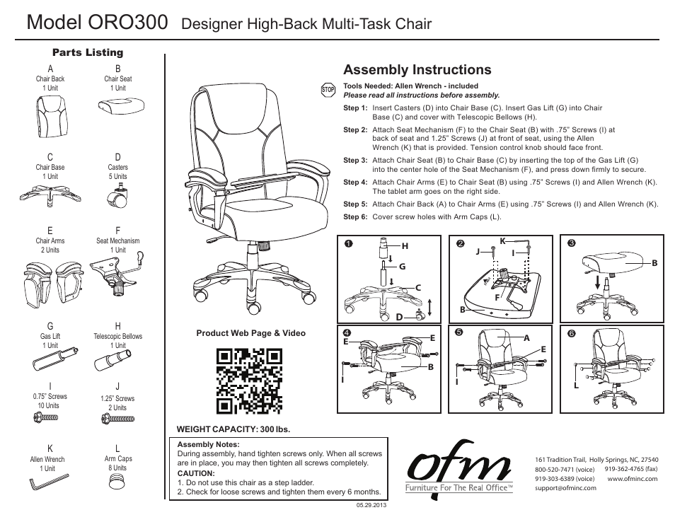 OFM ORO300 User Manual | 3 pages