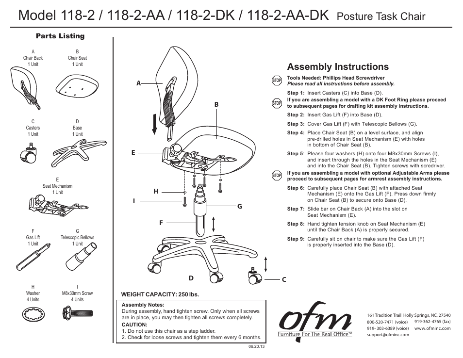 OFM 118-2-DK User Manual | 3 pages