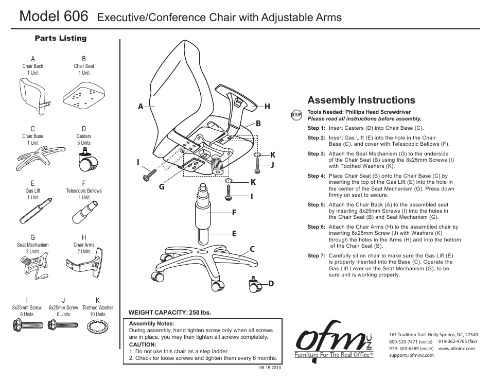 OFM 606 User Manual | 1 page