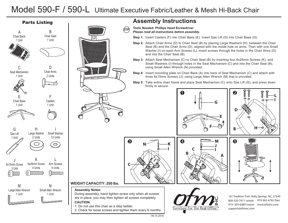 OFM 590-L User Manual | 1 page