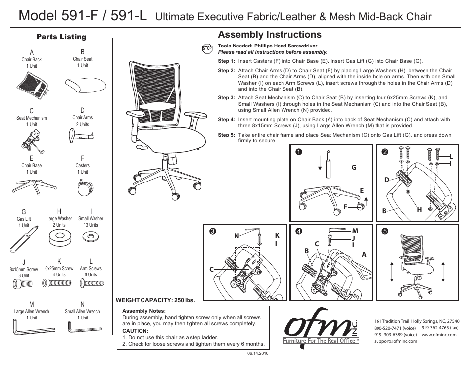 OFM 591-L User Manual | 1 page