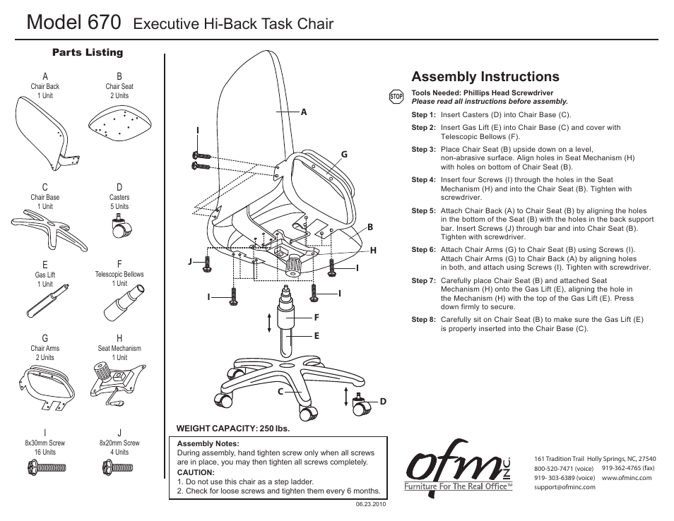 OFM 670 User Manual | 1 page