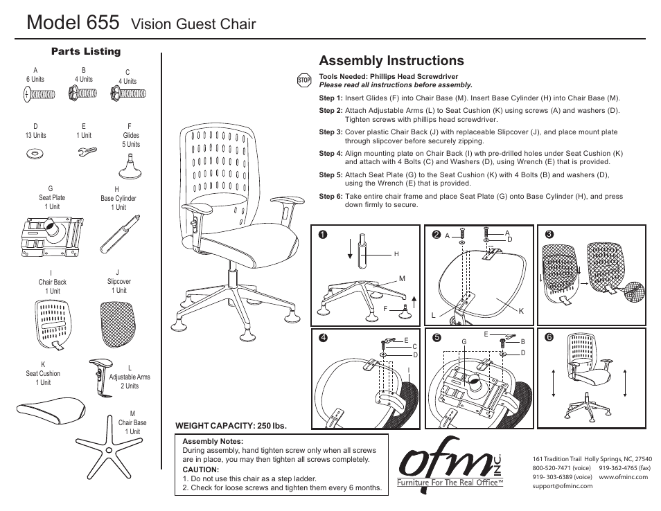 OFM 655 User Manual | 1 page