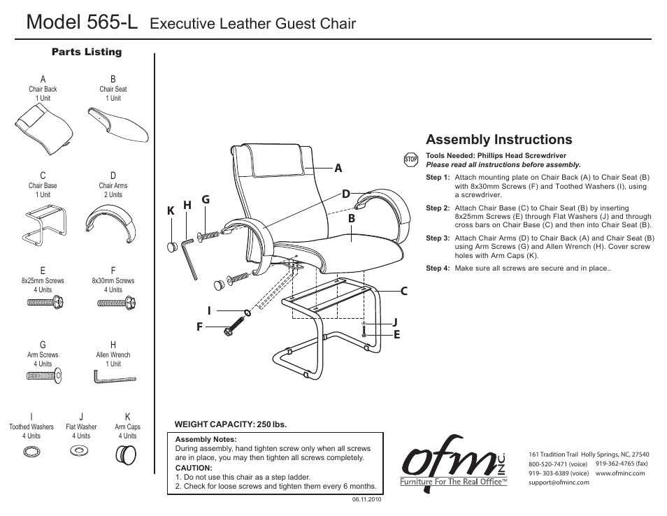 OFM 565-L User Manual | 1 page