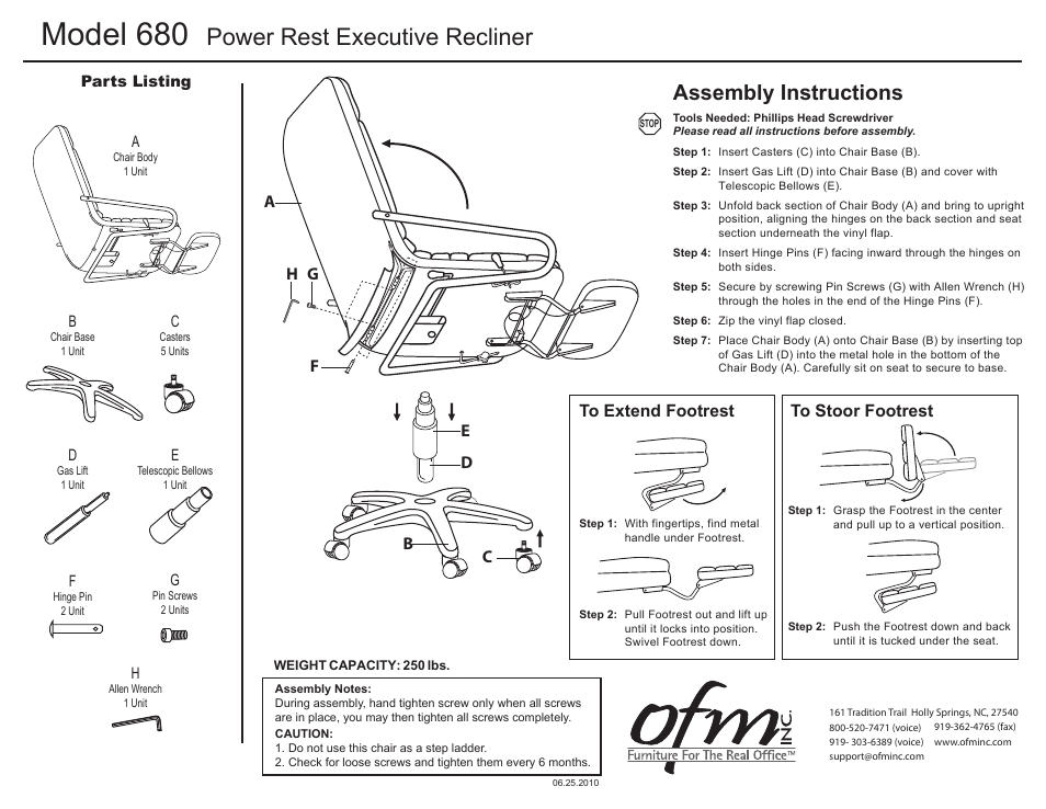 OFM 680 User Manual | 1 page