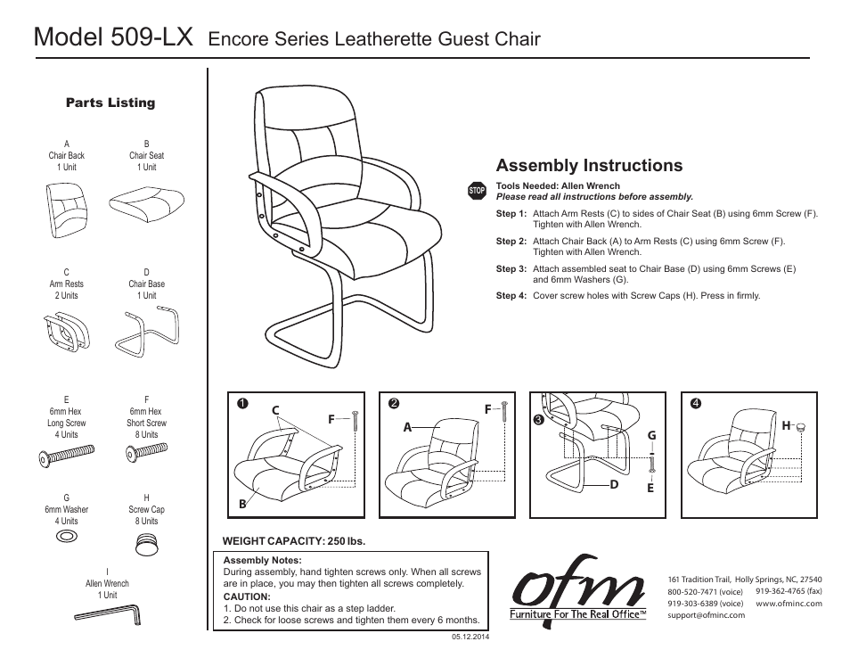 OFM 509-LX User Manual | 1 page