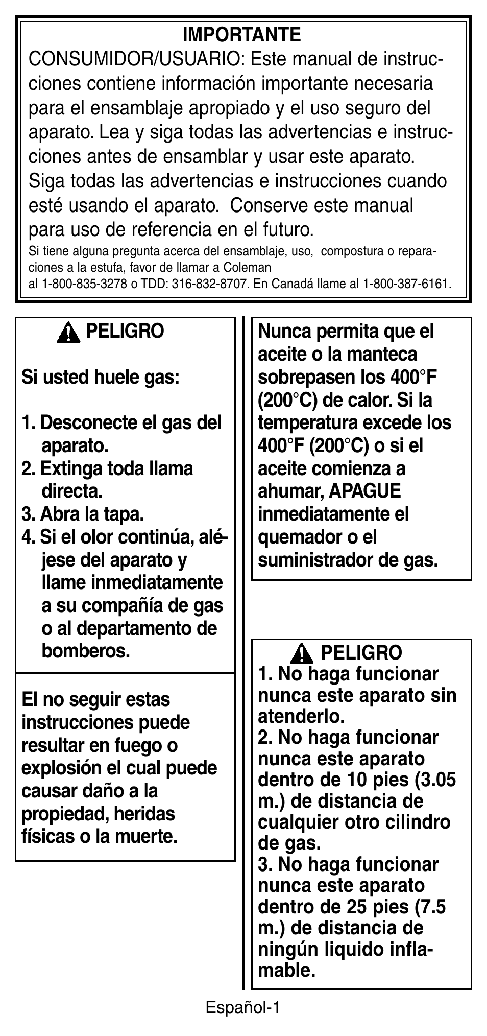 Coleman INSTASTARI 9933 User Manual | Page 19 / 28