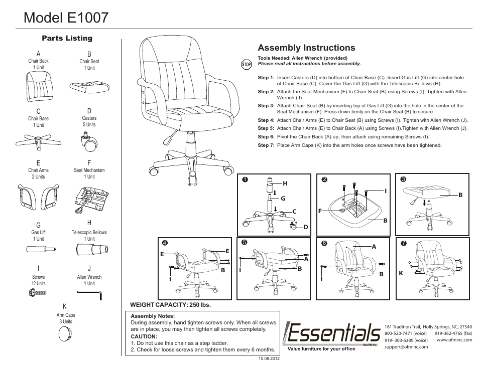 OFM E1007 User Manual | 1 page