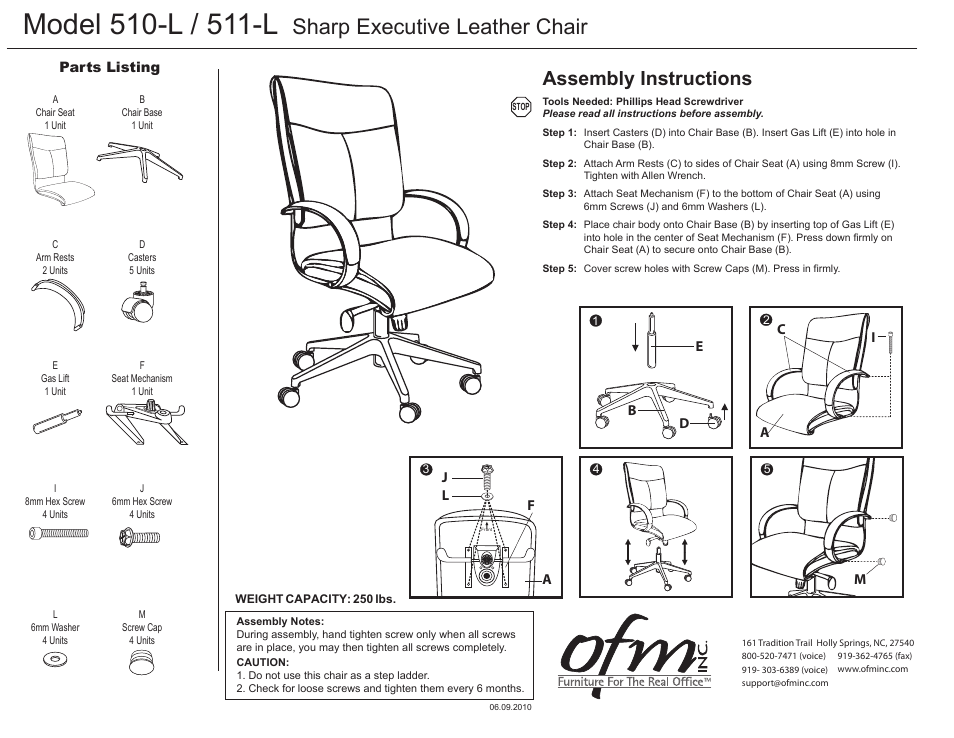 OFM 511-L User Manual | 1 page