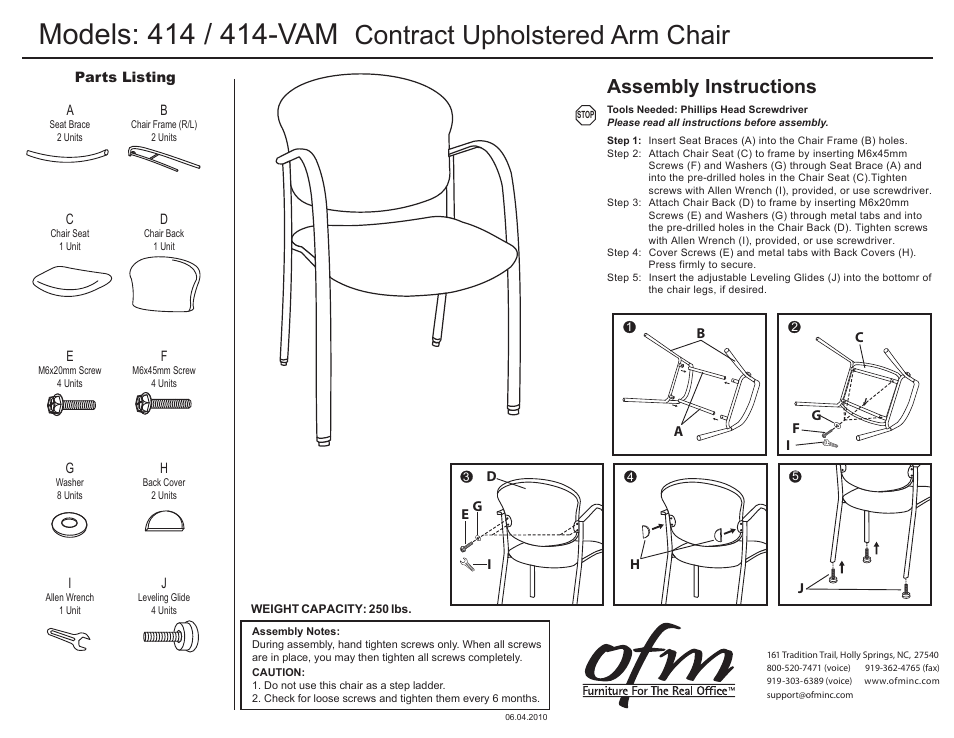 OFM 414-VAM User Manual | 1 page