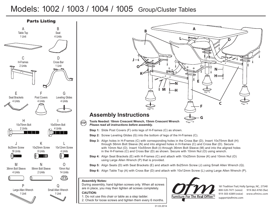 OFM 1005 User Manual | 1 page