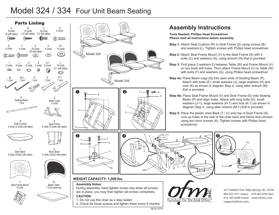 OFM 334 User Manual | 1 page