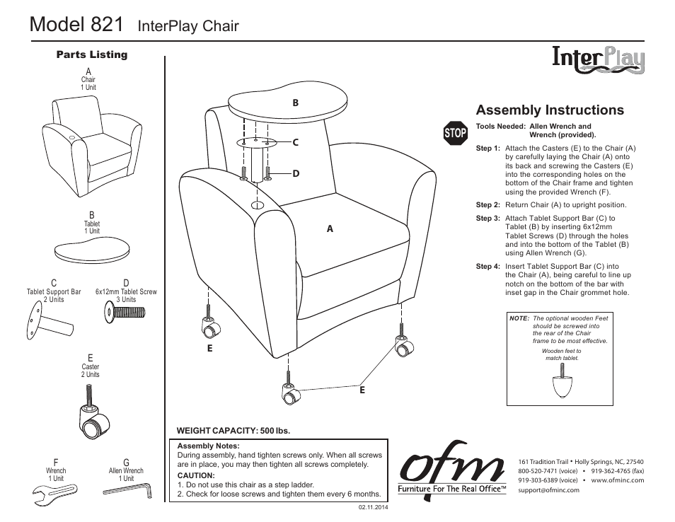 OFM 821 User Manual | 1 page
