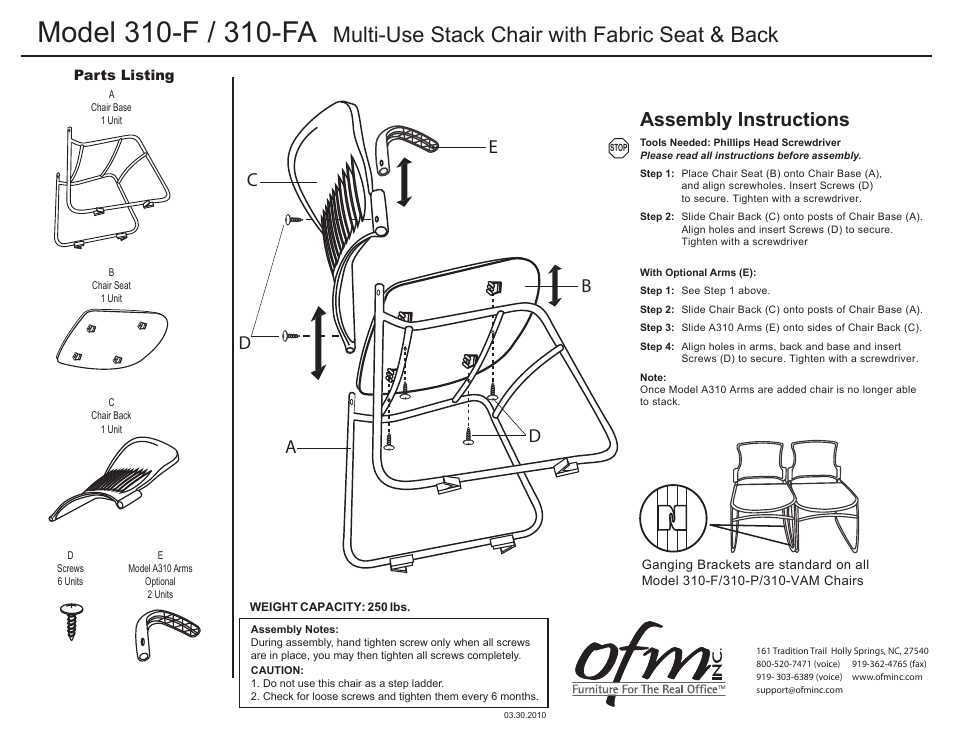 OFM 310-FA User Manual | 1 page