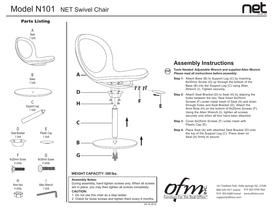 OFM N101 User Manual | 1 page