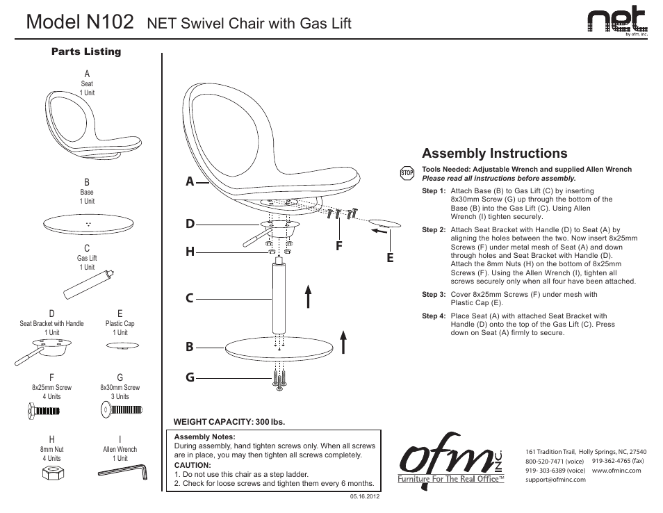 OFM N102 User Manual | 1 page