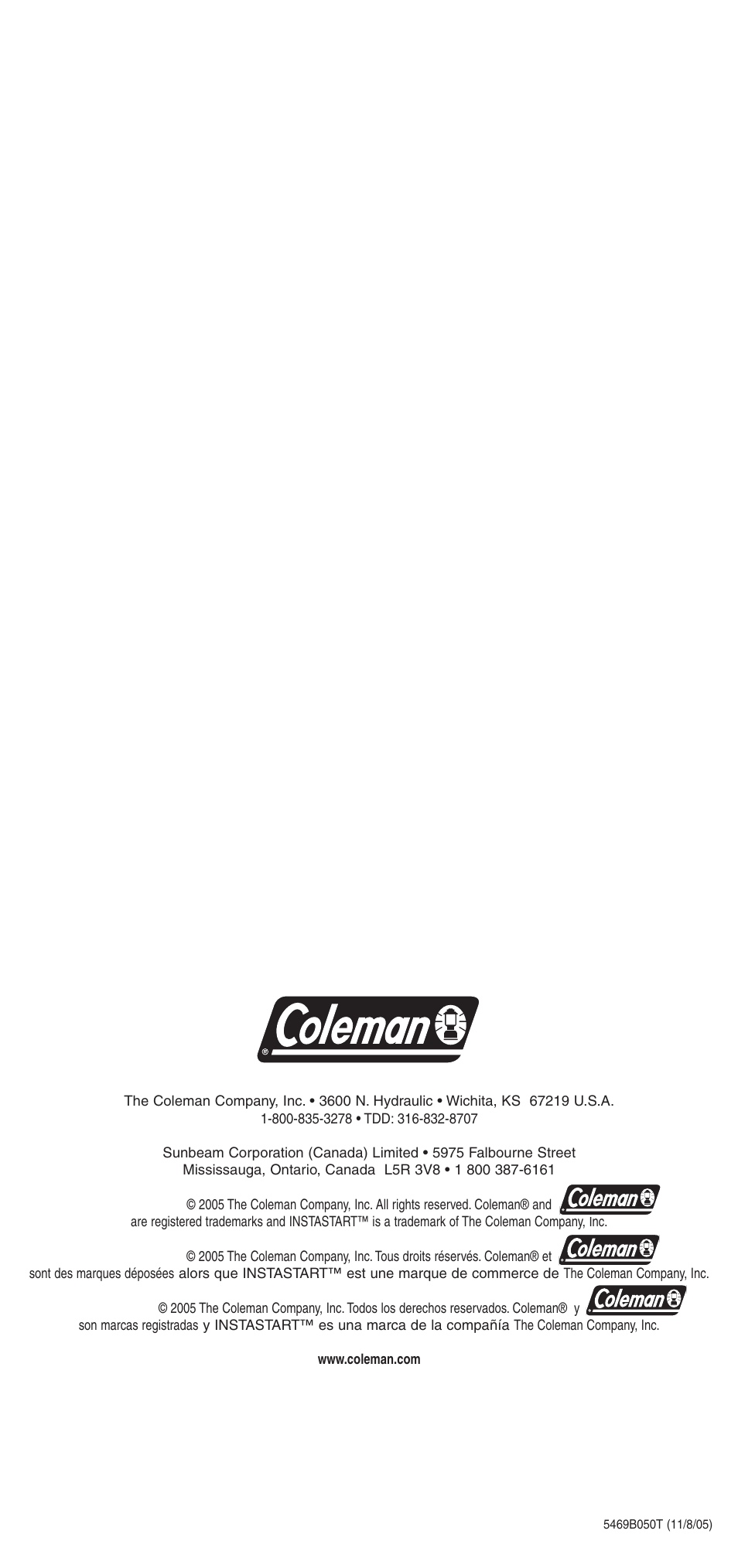 Coleman 5469A User Manual | Page 24 / 24