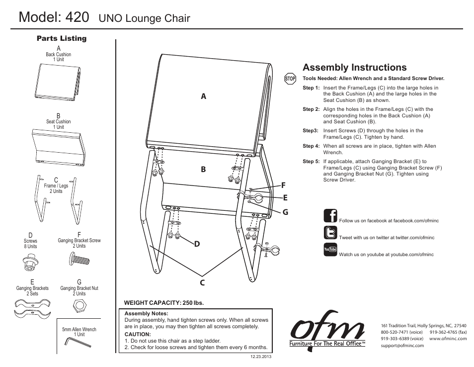 OFM 420 User Manual | 1 page