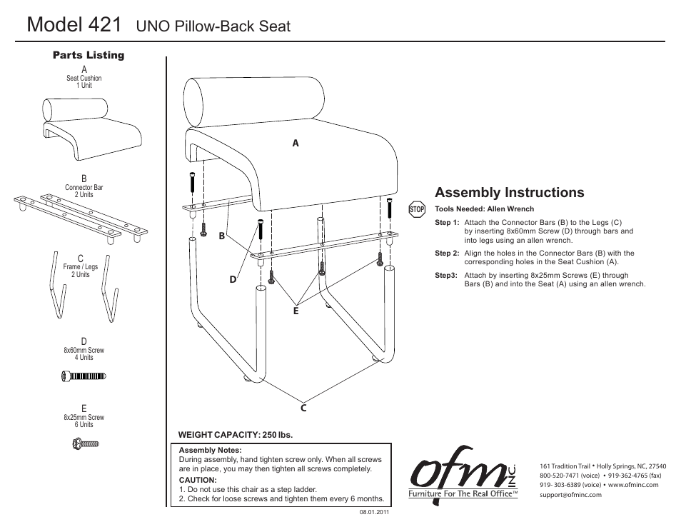 OFM 421 User Manual | 1 page