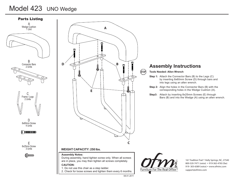 OFM 423 User Manual | 1 page