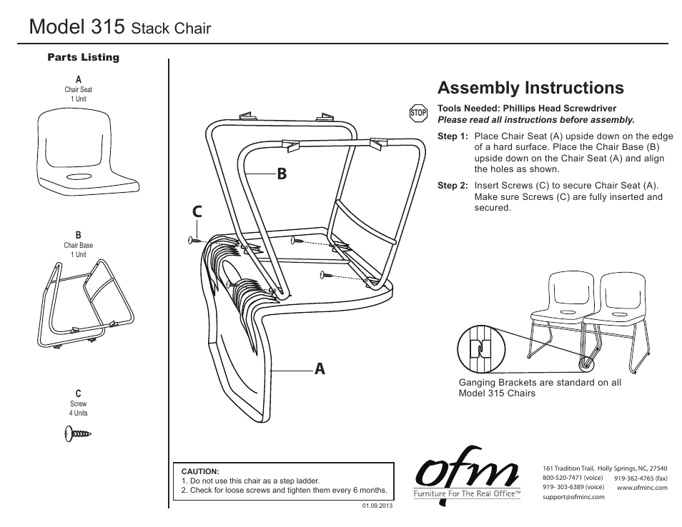 OFM 315 User Manual | 1 page