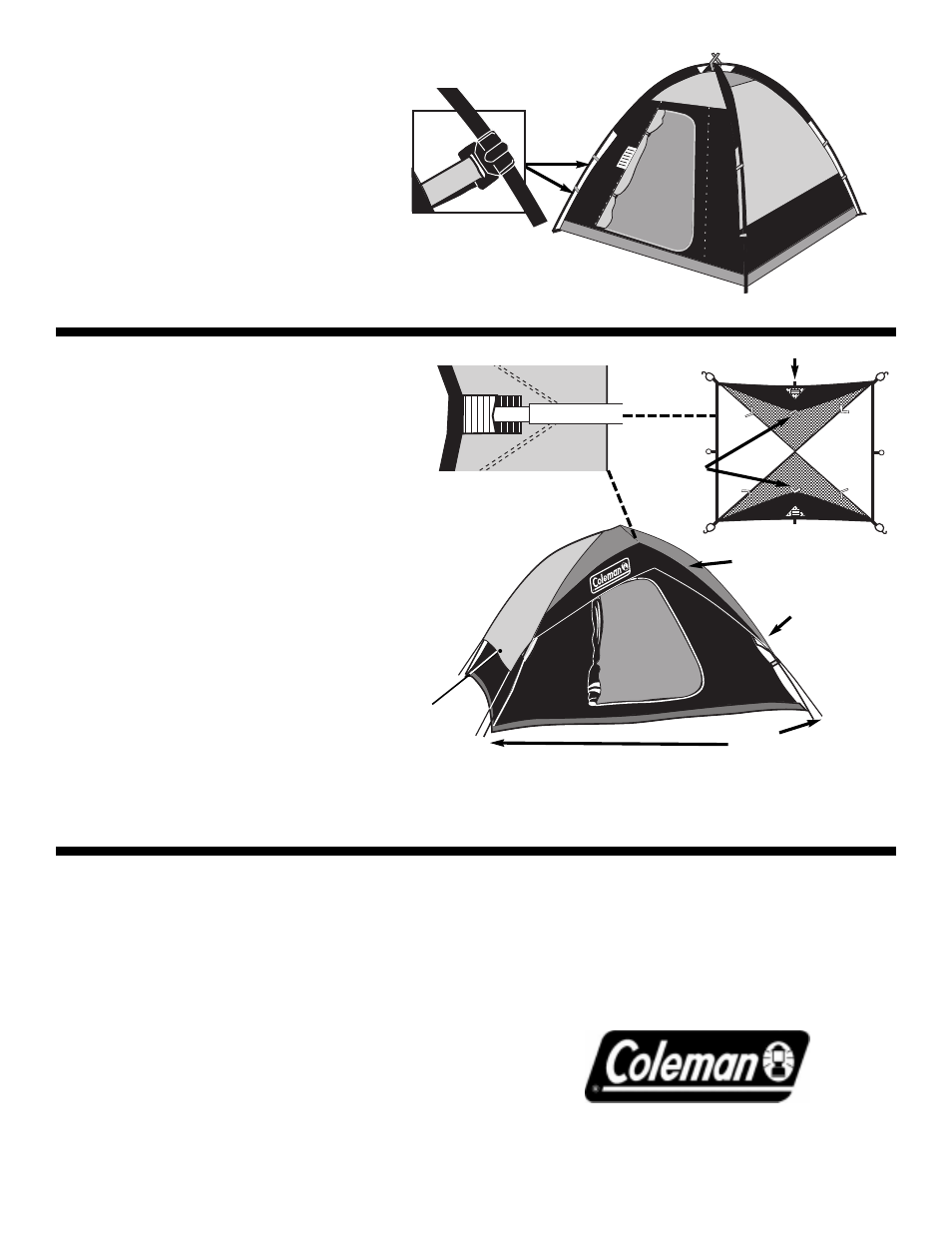 Attach tent to frame using “ quik-up” clips, Attach rainfly | Coleman SUNDOME 9262C905 User Manual | Page 2 / 2