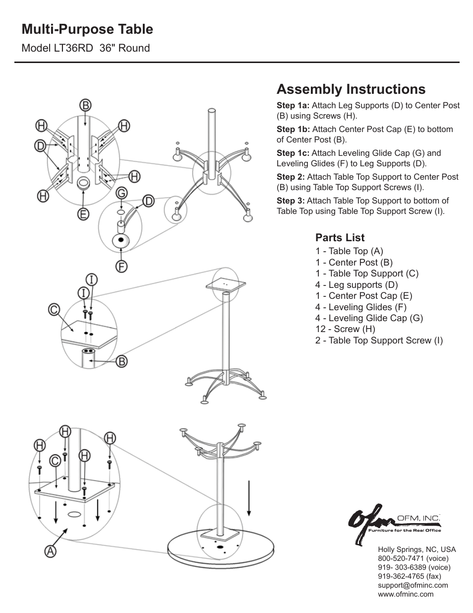 OFM LT36RD User Manual | 1 page