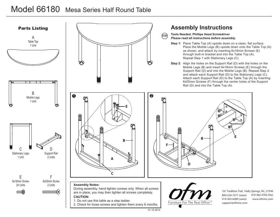 OFM 66180 User Manual | 1 page