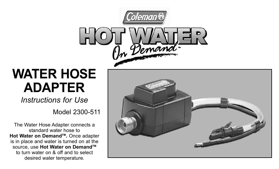 Coleman 2300-511 User Manual | 4 pages