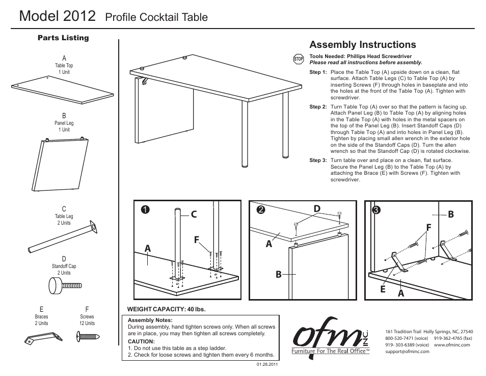 OFM 2012 User Manual | 1 page