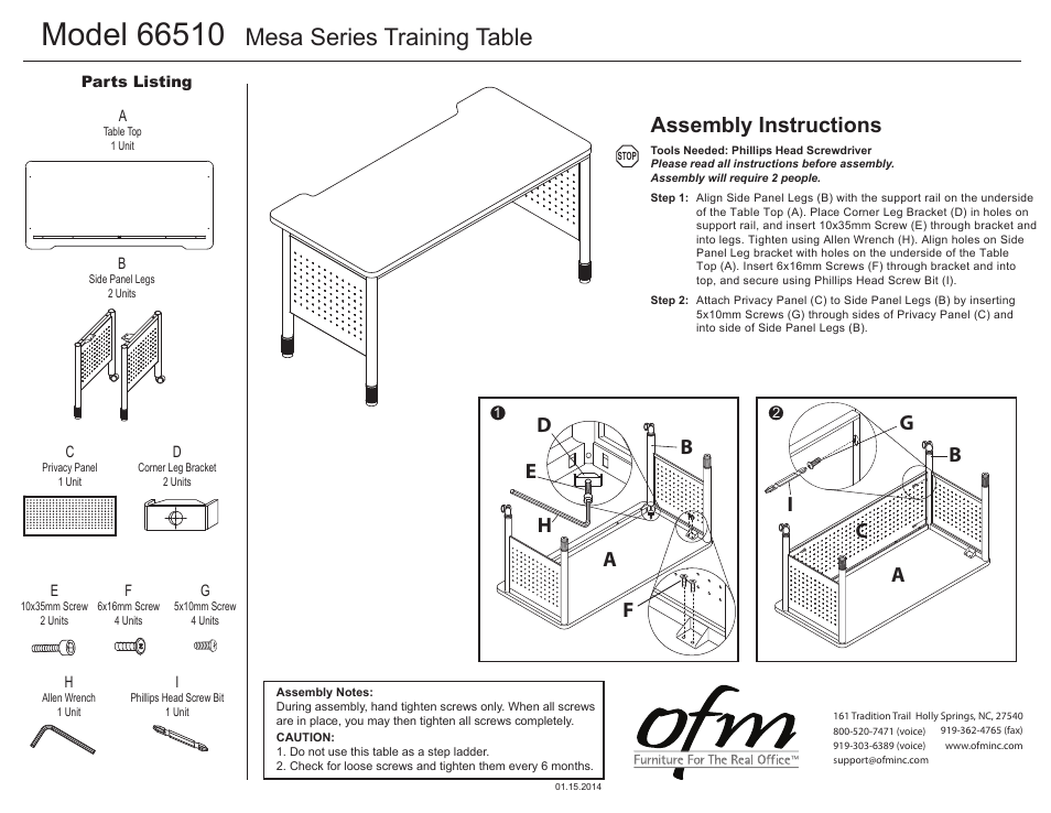 OFM 66510 User Manual | 1 page
