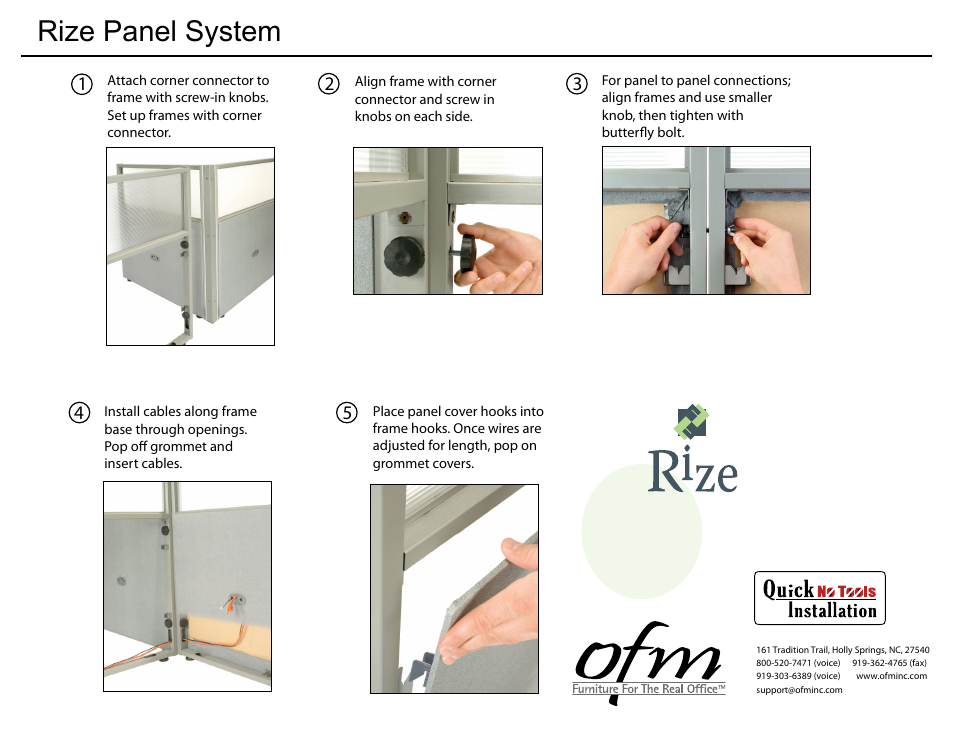Rize panel system | OFM R1X4-4772-P User Manual | Page 3 / 3