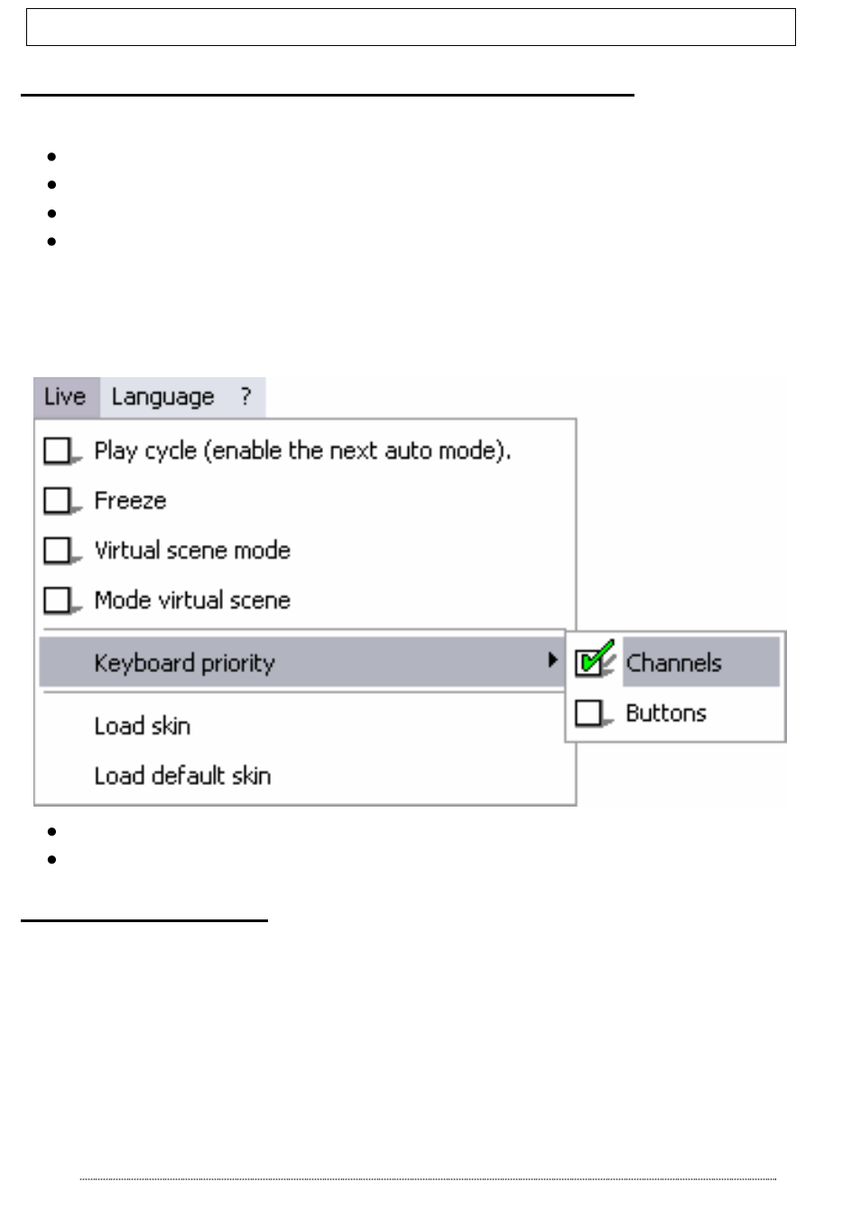 Pan & tilt shortcut and scene-button priority, Live only function | OmniSistem Das Light User Manual | Page 36 / 120