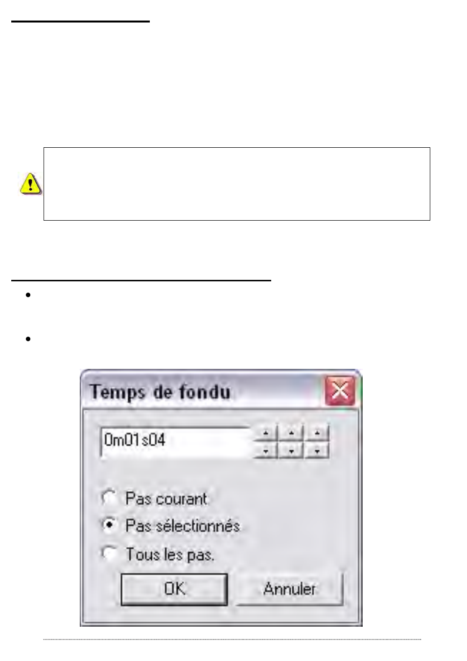 Utilisation des pas, Temps de fondu et temps d’attente | OmniSistem Das Light User Manual | Page 54 / 120